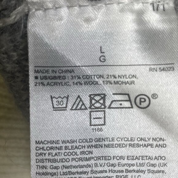 Banana Republic Women's Size L Camo Fuzzy Sweater Wool, Cotton, Mohair Blend - Picture 7 of 10